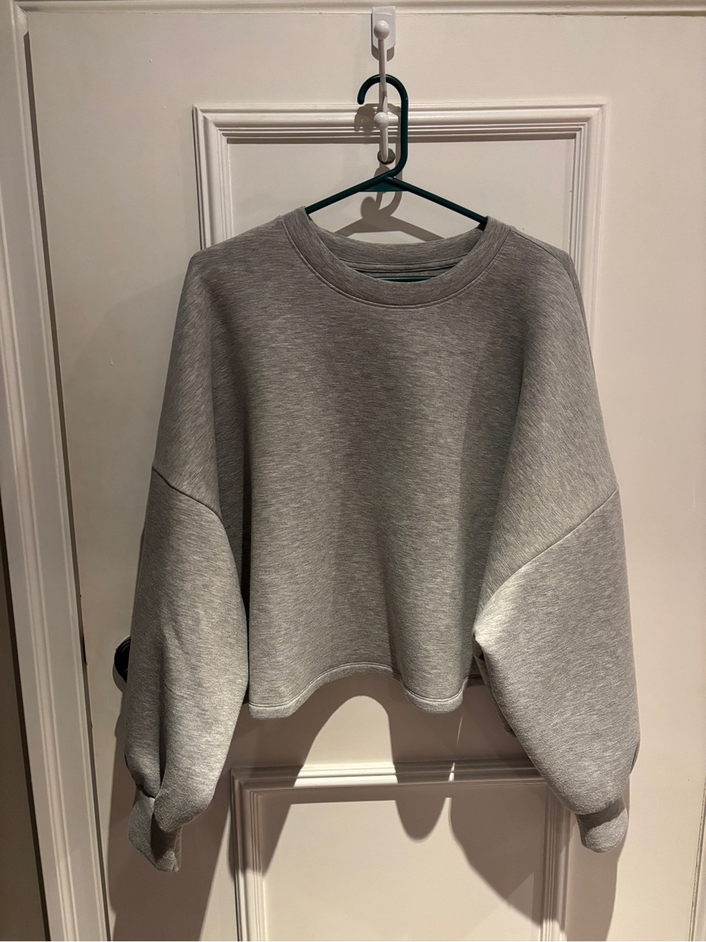 Cropped Crewneck Sweatshirt - Light Gray
